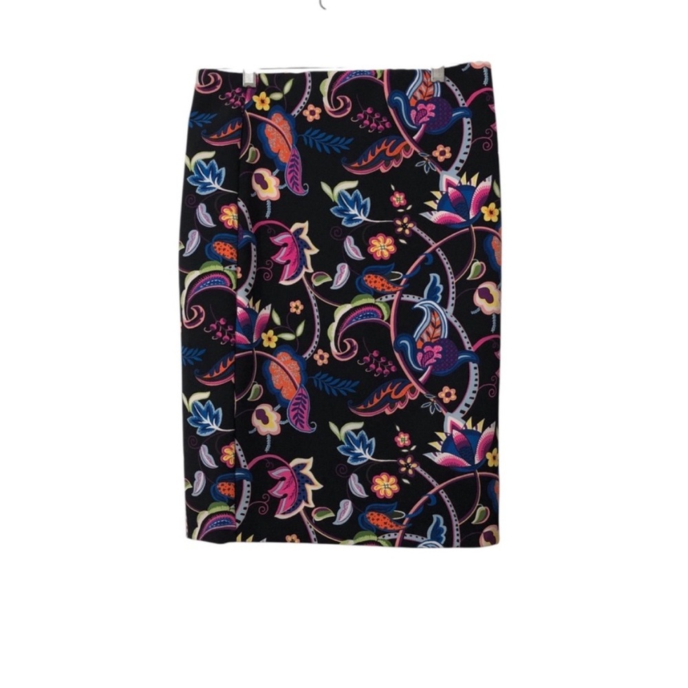 NEW PHILOSOPHY Republic Clothing Women's sz 6 Black Floral Paisley pencil skirt